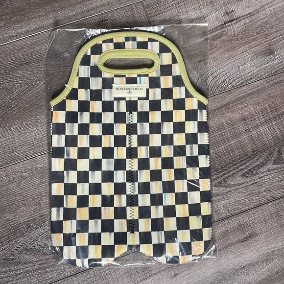 Mackenzie-Childs Courtly Check Double Wine Tote free shipping included NWT - Picture 4 of 5